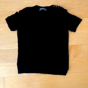 Anthropologie Short Sleeve Sweater Size S with Brown Buttons